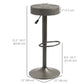 Set of 2 Adjustable Swivel Bar Stools with Footrest - Dark Grey