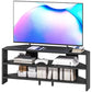 Corner TV Stand for 47" TV with Open Shelves - Black