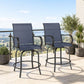 Outdoor Bar Stools Set of 2, 360° Swivel Bar Height Chairs, 26.8" x 29.5" x 48.4", Navy Blue