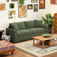 3 Seater Sofa, 83.5" Modern Upholstered Couch with Pocket Spring and 2 Scatter Cushions for Living Room, Green