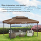 13' x 10' Gazebo Replacement Canopy, Gazebo Top Cover with Double Vented Roof for Garden Patio(TOP ONLY), Coffee