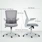 Ergonomic Office Chair, Swivel Desk Chair with Adjustable Lumbar Support and Height, Flip-up Armrests, Wheels, Grey