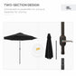 9ft Solar Patio Umbrella Outdoor Sunshade 24 LED Lights Tilt Canopy Black