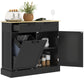 Tilt-Out Trash Cabinet with 2 Drawers - Black