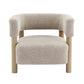 Cozy Accent Armchair with Spring Bag Seat Cushion, Single Lounge Sofa for Bedroom, 30.5" L x 29.5" W x 27" H, Natural Wood+Wheat