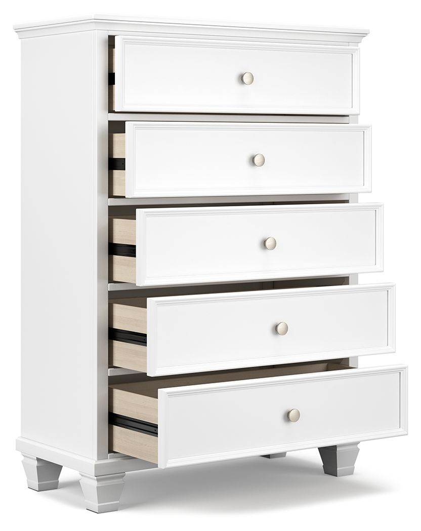 Fortman - White - Five Drawer Chest - Forward Furniture