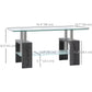 Rectangle Glass Coffee Table, 2-Tier Center Table with Tempered Glass Top and Storage Shelf for Living Room, Grey