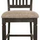Tyler Creek - Black / Grayish Brown - Upholstered Barstool (Set of 2) - Forward Furniture
