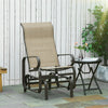 Patio Glider with Breathable Mesh Fabric, Outdoor Glider Chair, Garden Rocking Gliding Seat for Patio, Yard, Porch, Sand