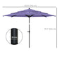 10.7FT Patio Umbrella with 8 Ribs, Crank, Push Button Tilt, Air Vents, for Backyard, Deck and Lawn, Purple