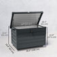 78 Gallon Garden Storage Box, Waterproof Outdoor Storage Container with Wheels and Handles, Dark Grey