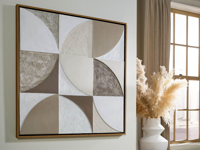 Harelman - Tan / Taupe / White - Wall Art - Forward Furniture