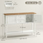 Vintage Console Table with 2 Drawers and Cabinets, Retro Sofa Table for Entryway, Living Room and Bedroom, White