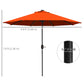 9ft Solar Patio Umbrella Outdoor Sunshade 24 LED Lights Tilt Canopy Orange