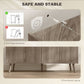Buffet Cabinet with Storage, Modern Fluted Sideboard with Adjustable Shelves for Dining Room Living Room, Light Grey