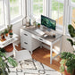 Computer Desk with 3 Drawers & File Drawer - White
