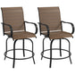 Outdoor Bar Stools Set of 2, 360° Swivel Bar Height Chairs, 26.8" x 29.5" x 48.4", Brown