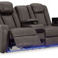 Fyne-dyme - Power Reclining Loveseat With Console/Adj Hdrst