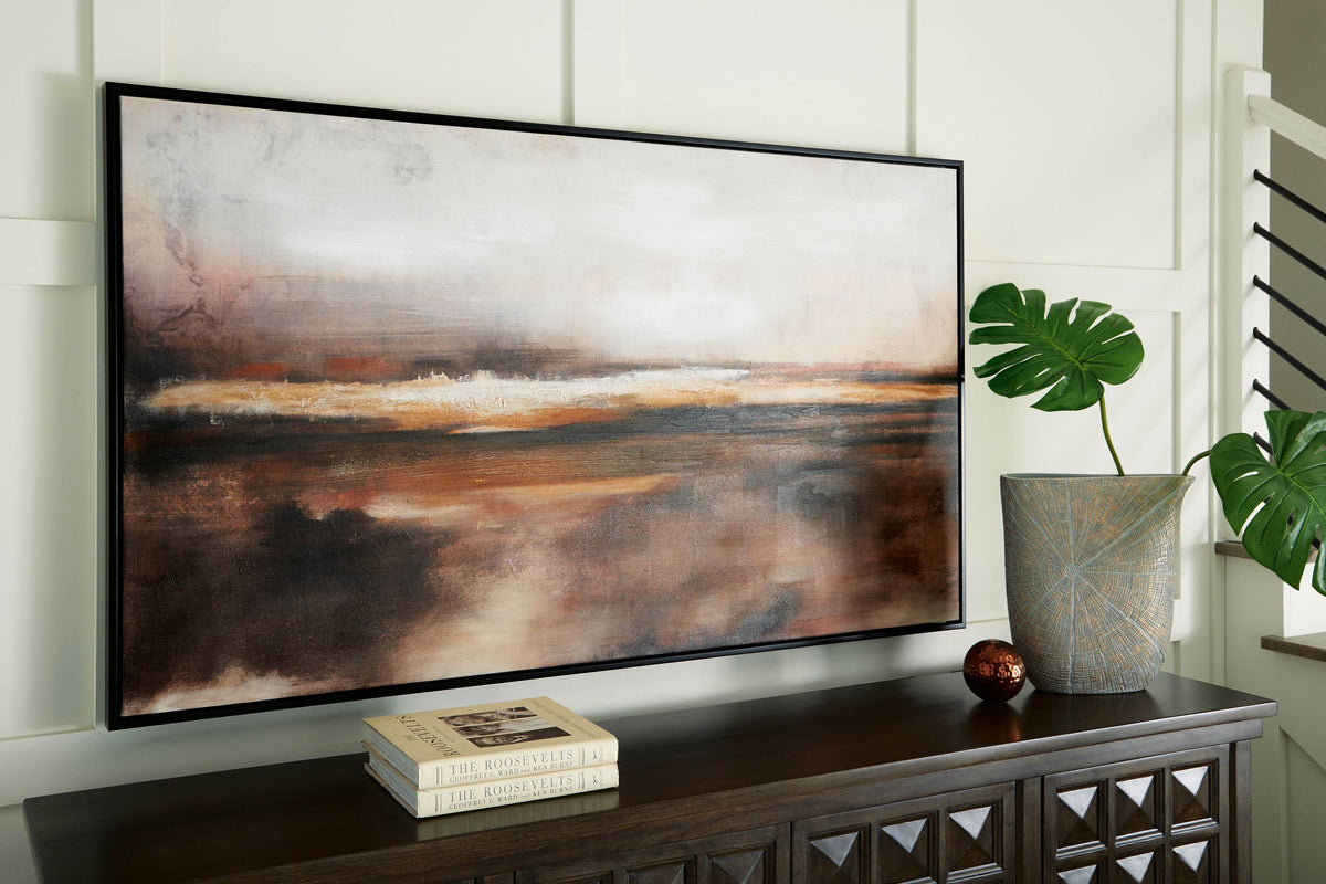 Drewland - Black / Brown / Orange - Wall Art - Forward Furniture