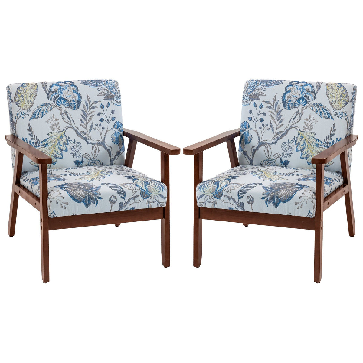 Upholstered Accent Chairs Set of 2 - Multicolored