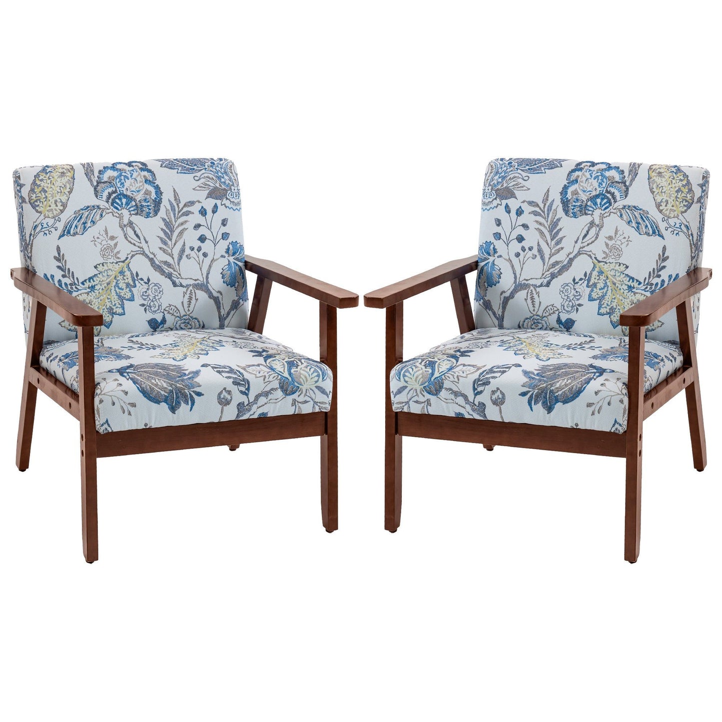 Upholstered Accent Chairs Set of 2 - Multicolored