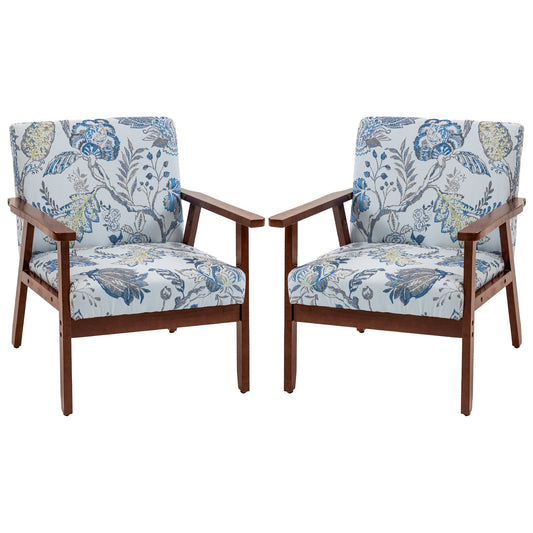 Upholstered Accent Chairs Set of 2 - Multicolored
