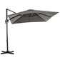 8' x 8' Square Patio Hanging Offset Umbrella with 360° Rotation, Aluminum Outdoor Cantilever Market Parasol, Light Grey
