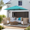 8'x8' Square Patio Hanging Offset Umbrella, Outdoor Cantilever Parasol w/ Cross Base, Blue