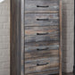 Drystan - Brown / Beige - Five Drawer Chest