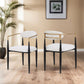 Set of 2 Modern Dining Chairs with Iron Frame and Curved Backrest, Dining Seats for Ultimate Comfort and Style, 23" L x 22" W x 31.5" H, Beige