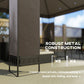 10 x 10 FT Canopy Gazebo, Double Roof Patio Gazebo with Screen Panels and Metal Frame for Deck, Backyard, Khaki