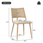 Set of 2 Modern Dining Chairs with PE Rattan Backrest, Ergonomic Side Chairs for Restaurant, 19.5'' L x 19'' W x 31.5'' H, Beige+Natural