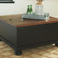 Valebeck - Black / Brown - Lift Top Cocktail Table