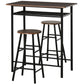 3-Piece Counter Height Bar Table Set - Black and Oak