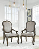 Maylee - Dining Upholstered Arm Chair (Set of 2) - Dark Brown
