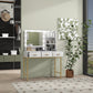 Illuminated Dressing Table, LED Vanity Table with Mirror, 3 Drawers and Storage Shelves for Bedroom, White