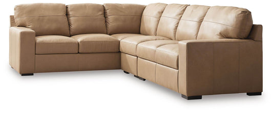 Bandon - Toffee - 3-Piece Sectional With Raf Loveseat - Leather Match - Forward Furniture