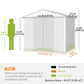 8' x 6' Outdoor Storage Shed, Metal Garden Shed with 2 Windows, 4 Vents, Lockable Doors and Gloves, Dark Grey