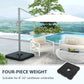 4PCs Patio Umbrella Base, Water or Sand Filled Cantilever Umbrella Weights for Cross Base with Handles, HDPE