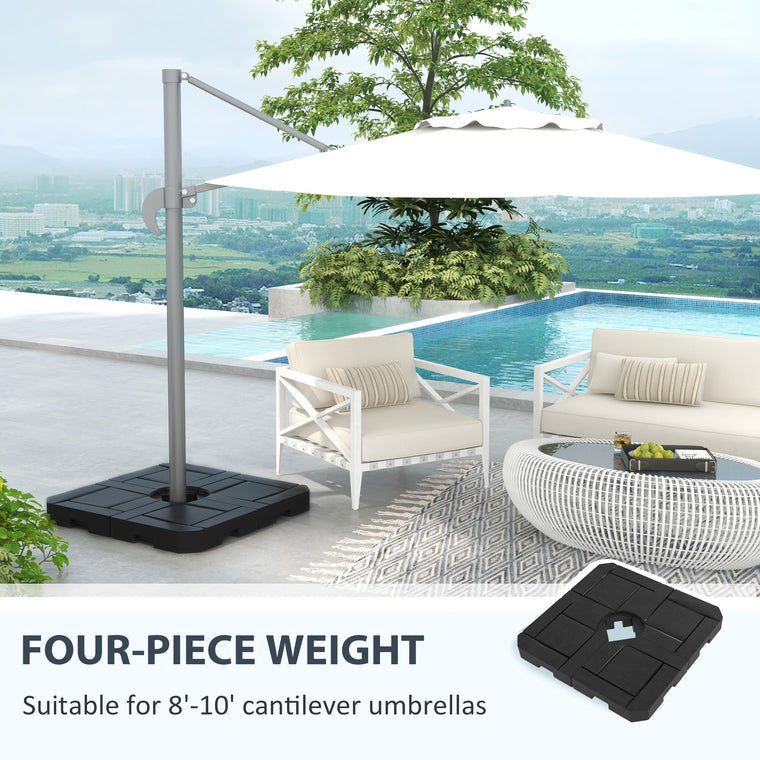 4-Piece HDPE Umbrella Base Weights with Handles