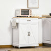 Foldable Kitchen Island with Storage Drawer, Farmhouse Style Rolling Utility Cart, Coffee Bar Cabinet on Wheels with Drop-Leaf Wood Top, White