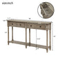 Console Table with Two Storage Drawers and Bottom Shelf, Solid Wood Frame, Easy Assembly, 58" L x 11" W x 34" H, Gray