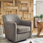 Bradney - Fossil - Swivel Accent Chair - Leather Match