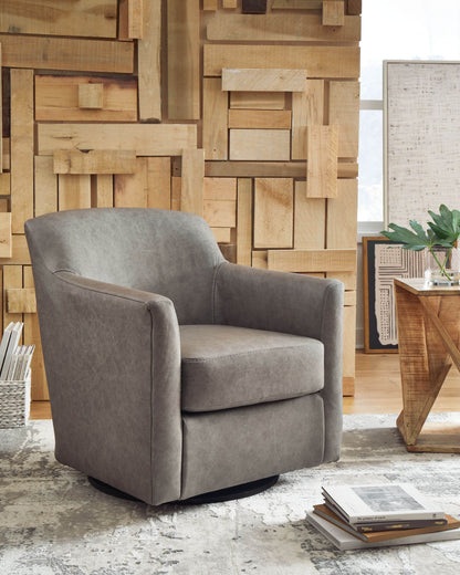 Bradney - Fossil - Swivel Accent Chair - Leather Match - Forward Furniture