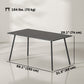 Rectangle Patio Dining Table for 6 Person, Metal Steel Slat Outdoor Table, for Lawn, Garden, 59" x 31.5" x 29", Grey