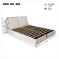 Queen Size Hydraulic Lift Storage Bed with Removable-Washable Headrests, Solid Bed Frame with Padded Cushions, 91'' L x 64'' W x 37'' H, White
