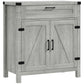 Farmhouse Sideboard Buffet with Barn Doors - Grey