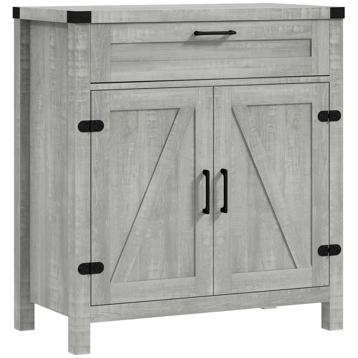 Farmhouse Sideboard Buffet with Barn Doors - Grey