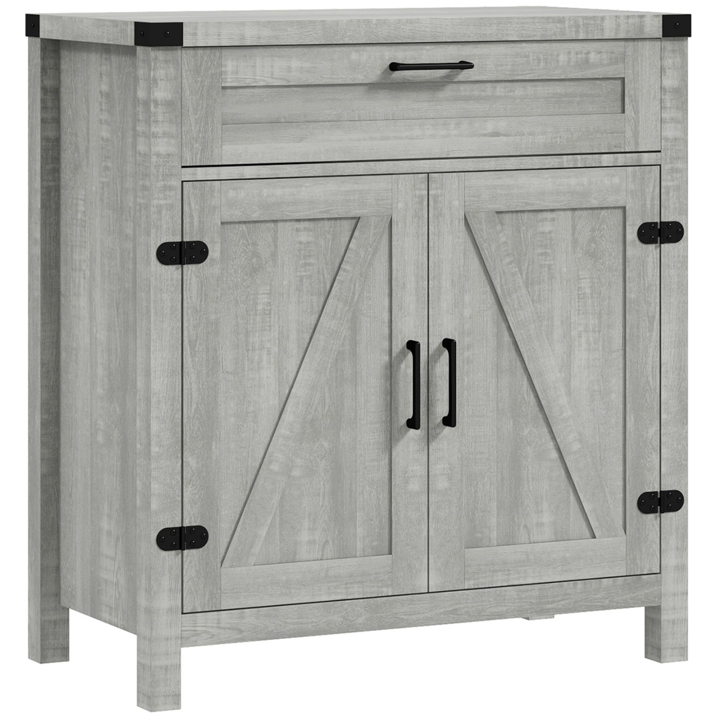 Farmhouse Sideboard Buffet with Barn Doors - Grey