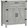 Farmhouse Sideboard Buffet with Barn Doors - Grey